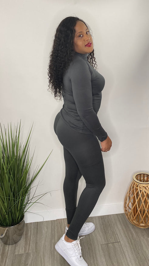 Take Your Time | two piece legging set (charcoal)