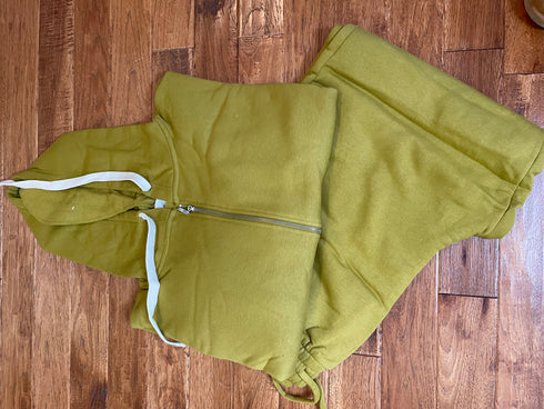Comfy Living Plus |sweatsuit set-olive mustard