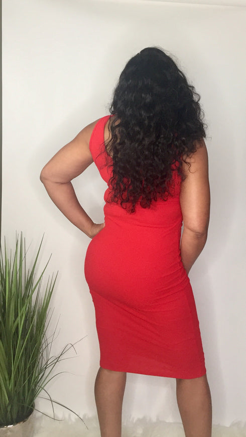 Red Hot | red midi dress