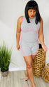 Came to Play -grey mock neck romper