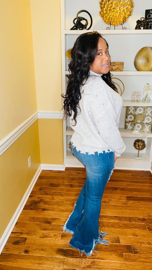 Ivory Cut me off sweater | cold shoulder sweater