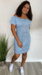 Denim Diva | off the shoulder dress