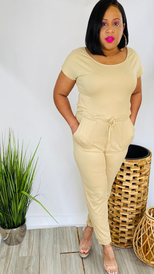 Gimme More - womens jumpsuit (toffee)