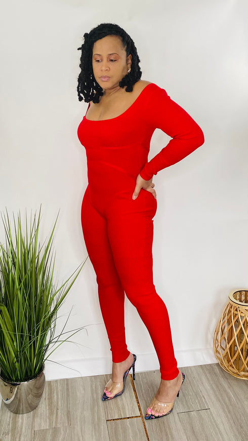 Cupid’s Helper | red jumpsuit