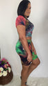 Skittlez | two piece tie dye biker set
