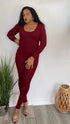 Act Accordingly long sleeve jumpsuit (burgundy)| A Dose of Style