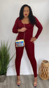 Act Accordingly long sleeve jumpsuit (burgundy)| A Dose of Style