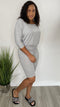 Soft Kisses | Drawstring waist romper (heather gray)