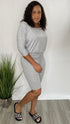 Soft Kisses | Drawstring waist romper (heather gray)