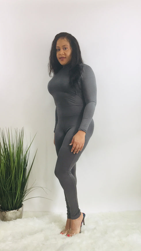 Masterpiece | Mock neck jumpsuit (gray)