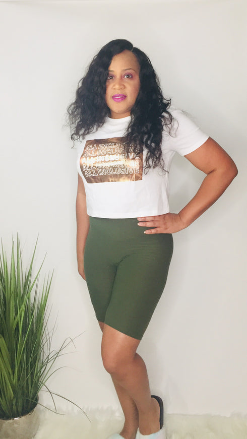 Sweet Treats | high waisted biker shorts (olive)