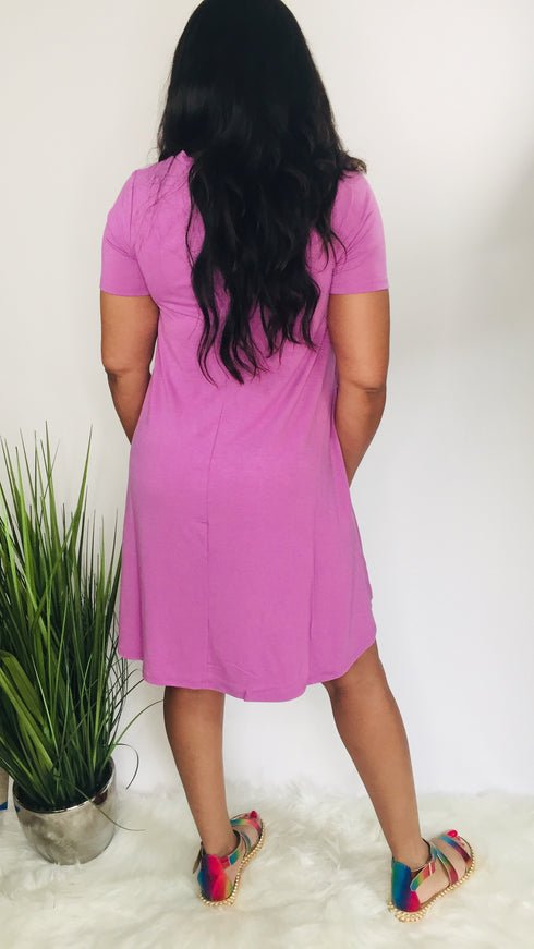 Ready for Summer | v neck dress (dark mauve)