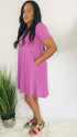 Ready for Summer | v neck dress (dark mauve)