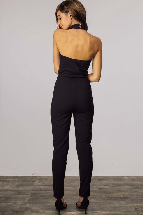 Ruling It Out | black halter neck jumpsuit