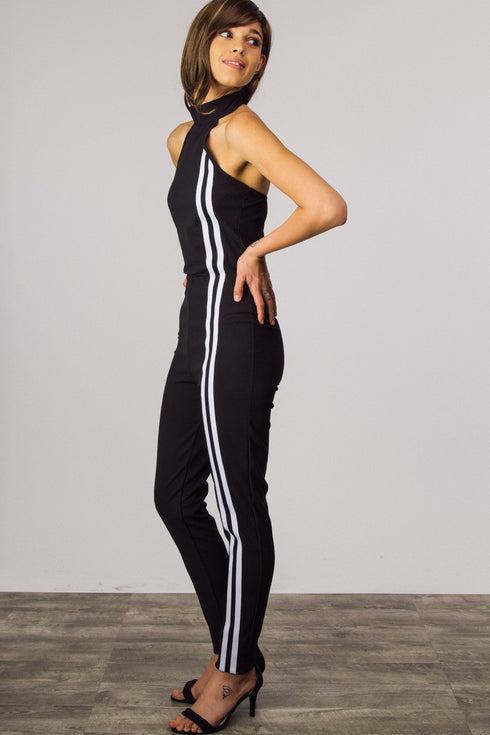 Ruling It Out | black halter neck jumpsuit