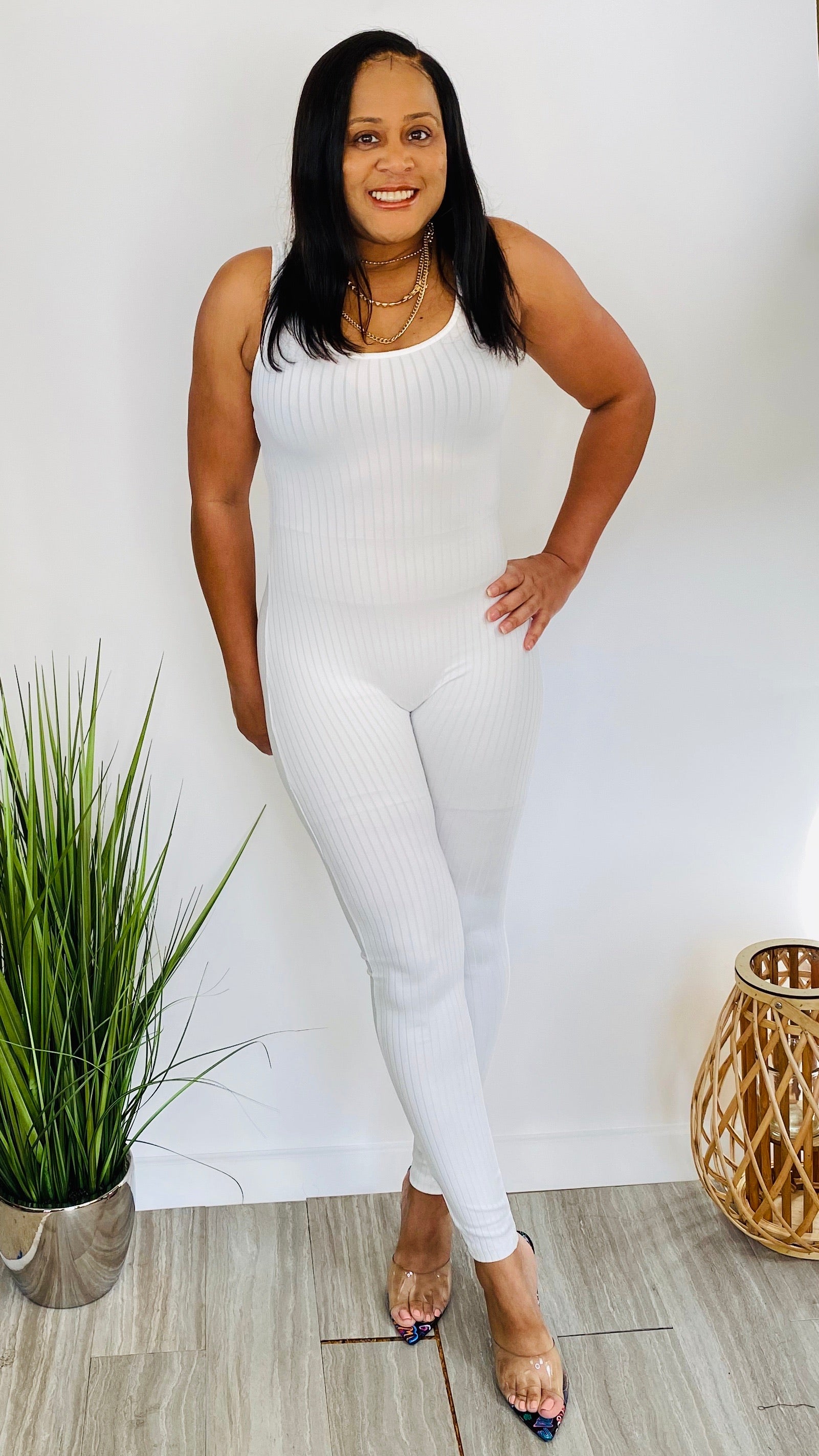 Go Figure white jumpsuit – A Dose of Style - Main Image